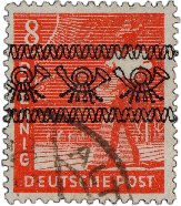 Neue Briefmarken für die Westzonen mit Band- ...